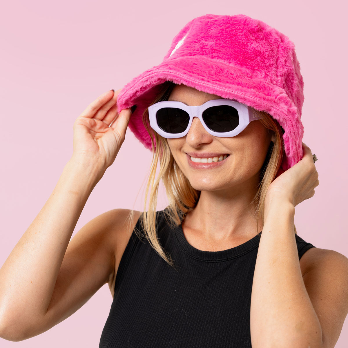 Hot Fuzz Pink Bucket Hat